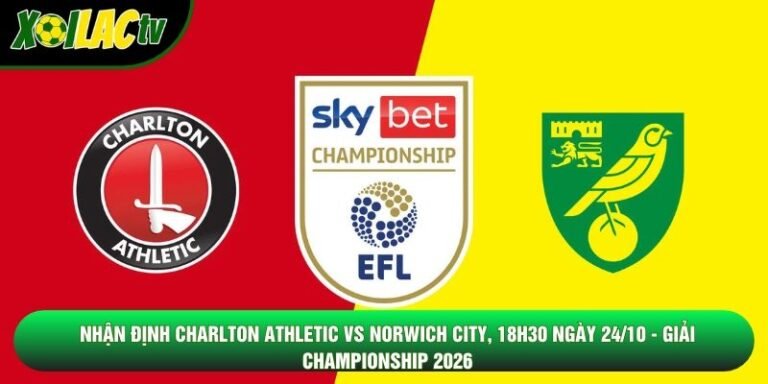 Nhận Định Charlton Athletic Vs Norwich City, 18h30 Ngày 24/10 - Giải Championship 2026